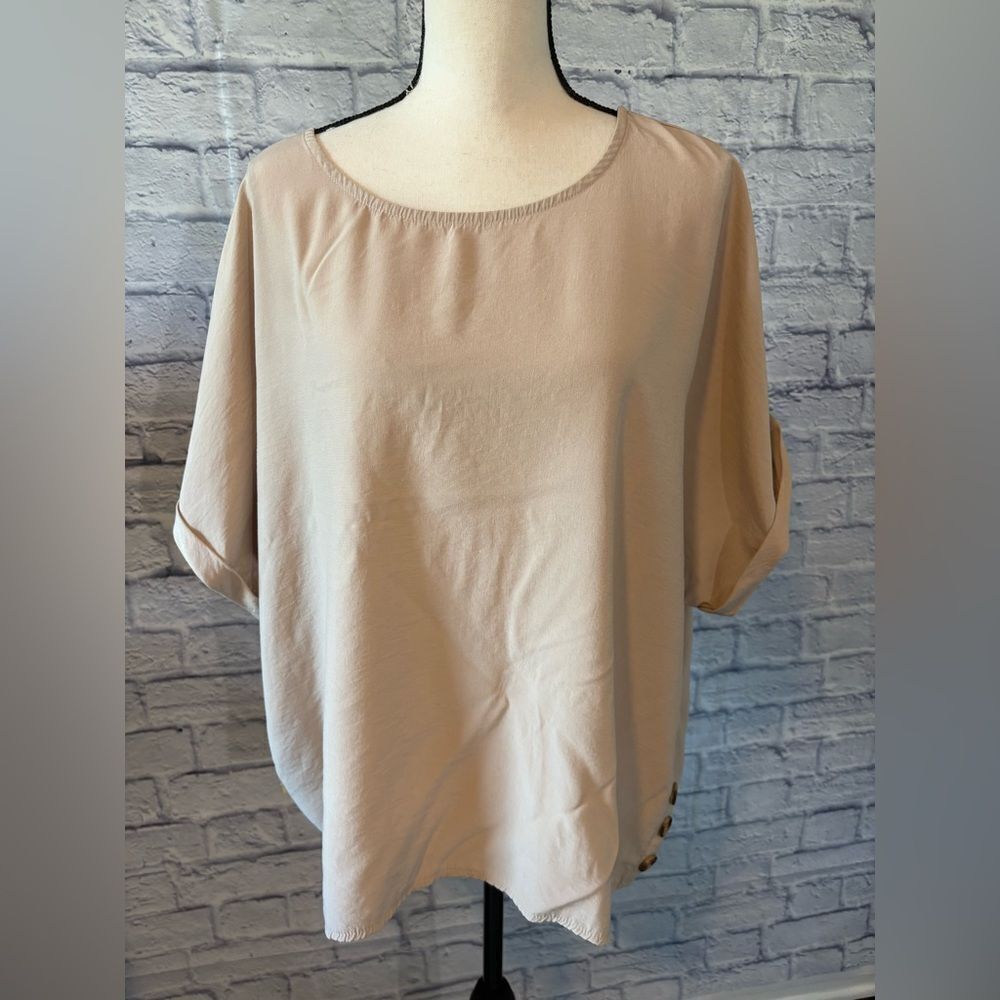 SHEIN Curve 3XL Light Beige Blouse